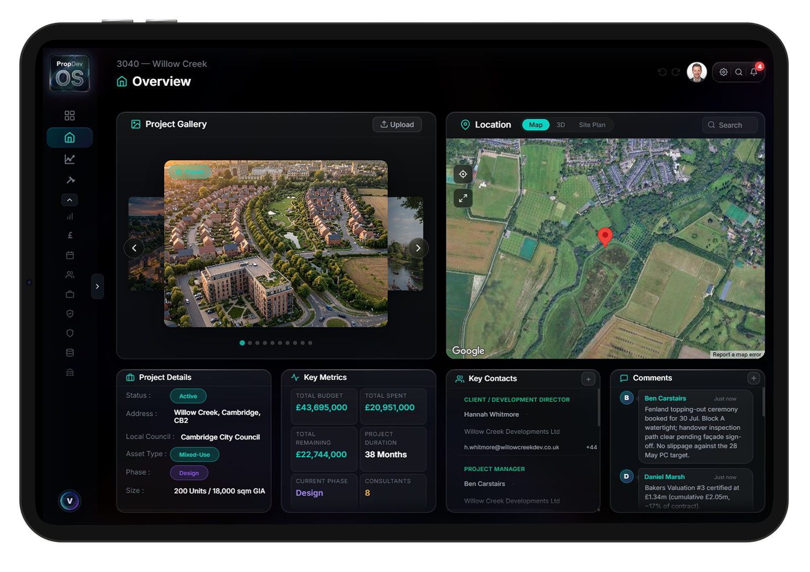 PropDev OS on iPad