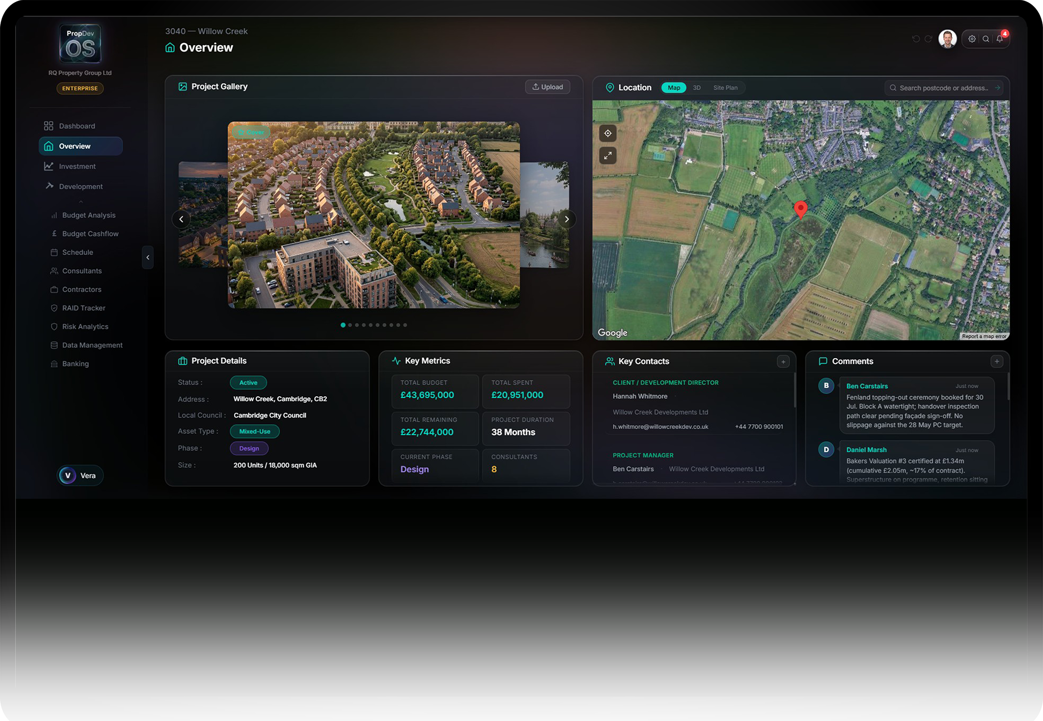 PropDev OS Dashboard — Overview